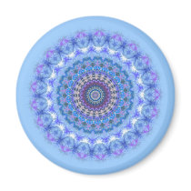 Pretty blue Kaleidoscope Mandala fridge magnet magnets