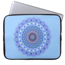 Pretty blue Kaleidoscope Mandala laptop sleeve laptop sleeves