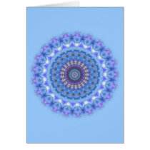 Pretty blue Kaleidoscope Mandala note card cards