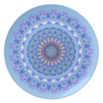 Pretty blue Kaleidoscope Mandala plate plates
