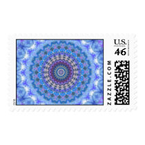 Pretty blue Kaleidoscope Mandala postage stamps