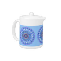 Pretty blue Kaleidoscope Mandala Teapot teapots