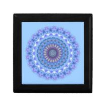 Pretty blue Kaleidoscope Mandala Wooden gift box gift boxes