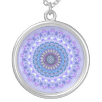 Pretty Blue Purple Kaleidoscope Mandala Necklace necklaces