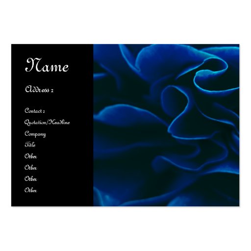 Pretty blue rose business card template (front side)