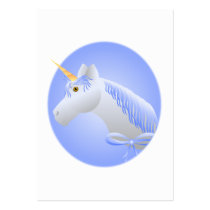 Pretty Blue Unicorn business cards by mydeas Pretty Blue Unicorn business cards
