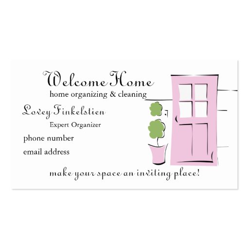 Pretty Blush Pink Door Business Card (front side)