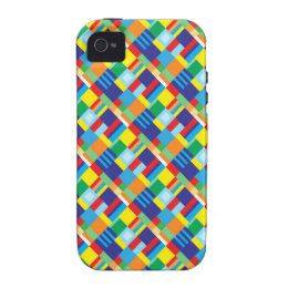 Pretty Bold Colorful Diagonal Quilt Pattern iPhone 4 Cases