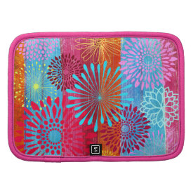 Pretty Bold Colorful Flower Bursts on Wide Stripes Organizers