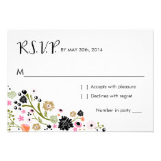 Pretty Bouquet Floral | R S V P Reply Card Invite