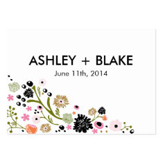Pretty Bouquet Floral Wedding Favor Card Business Card Template