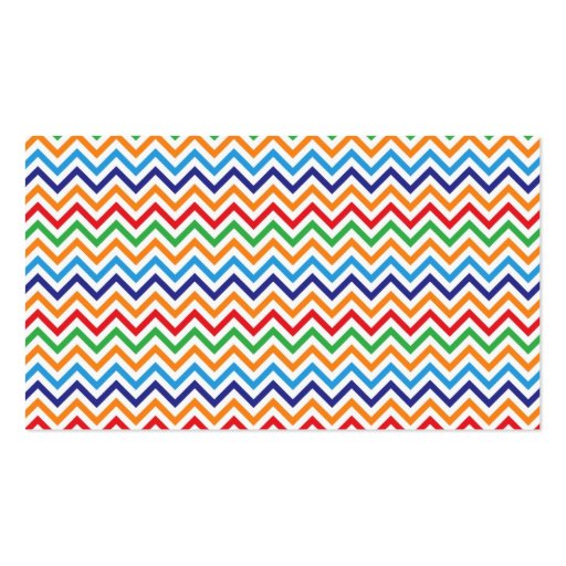 Pretty Bright Colorful Zig Zag Chevron Stripes Business Cards (back side)