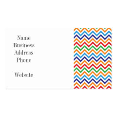 Pretty Bright Colorful Zig Zag Chevron Stripes Business Cards