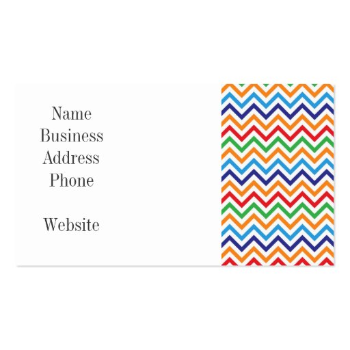 Pretty Bright Colorful Zig Zag Chevron Stripes Business Cards