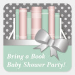 Pretty Bring a Book Baby Shower Stickers stickers