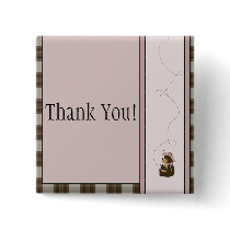 Pretty Brown Bear Brown Plaid Customizable Button buttons