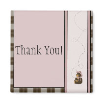 Pretty Brown Bear Brown Plaid Customizable Magnet magnets