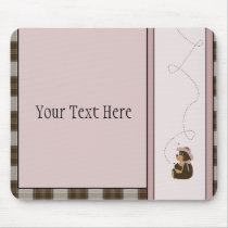 Pretty Brown Bear Brown Plaid Mousepad mousepads