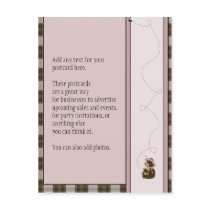 Pretty Brown Bear Brown Plaid Postcard postcards
