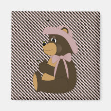 Pretty Brown Bear Color Swatches Magnet