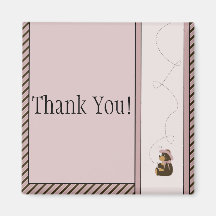 Pretty Brown Bear Diagonal Stripes Custom Magnet