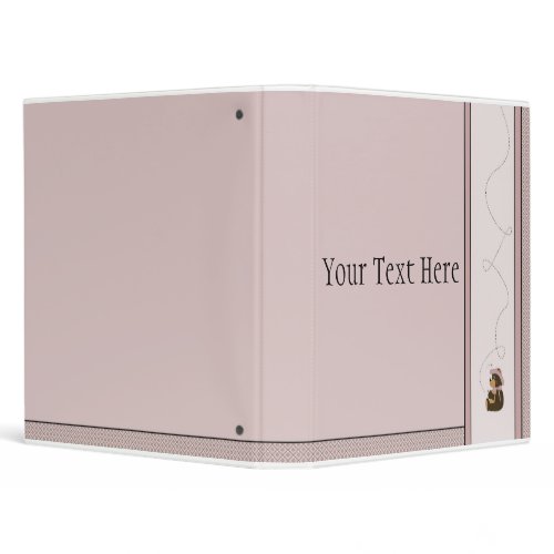 Pretty Brown Bear With Bees Diamonds Binder