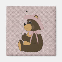 Pretty Brown Bear Diamonds Magnet