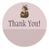 Pretty Brown Bear Diamonds Thank You Sticker stickers