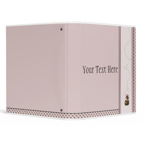 Pretty Brown Bear With Bees Dots Binder