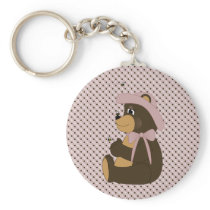 Pretty Brown Bear Dots Keychain keychains