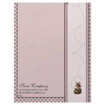 Pretty Brown Bear Dots Letterhead letterhead