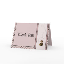 Pretty Brown Bear Dots Thank You Card