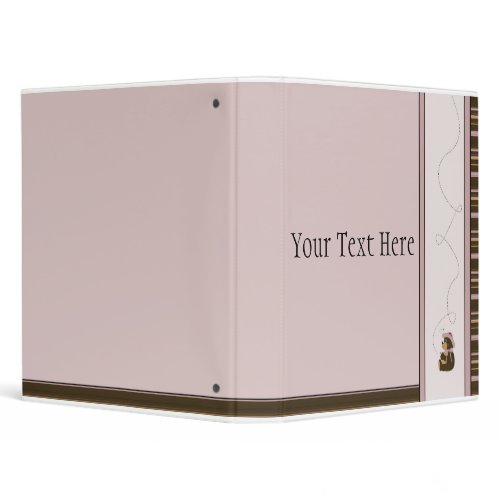 Pretty Brown Bear With Bees Horizontal Stripes Binder