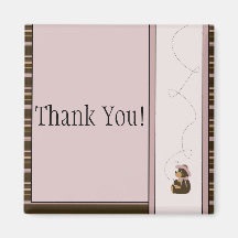 Pretty Brown Bear Horizontal Stripes Custom Magnet
