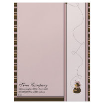 Pretty Brown Bear Horizontal Stripes Letterhead letterhead