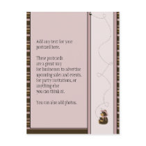 Pretty Brown Bear Horizontal Stripes Postcard postcards