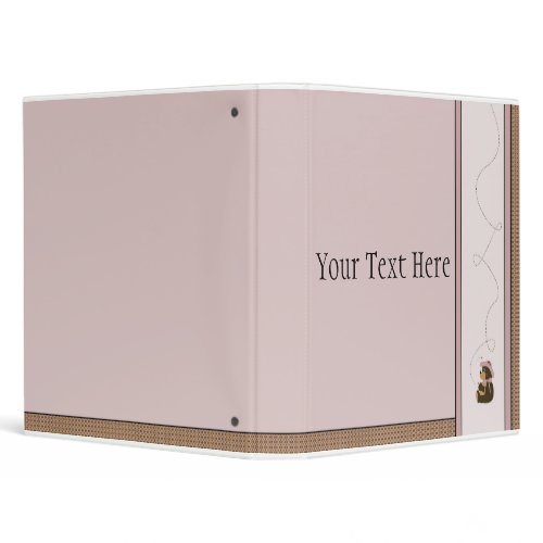 Pretty Brown Bear With Bees Pattern Binder