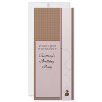 Pretty Brown Bear Pattern Invitation invitations