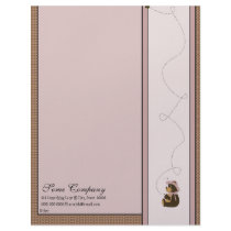 Pretty Brown Bear Pattern Letterhead letterhead