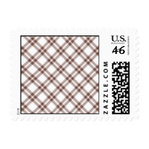Pretty Brown Bear Pink Plaid Stamps stamps