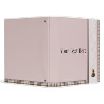 Pretty Brown Bear Rose Plaid Binder binders