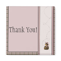 Pretty Brown Bear Rose Plaid Customizable Magnet magnets
