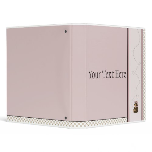 Pretty Brown Bear With Bees Tan Plaid Binder