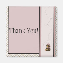 Pretty Brown Bear Tan Plaid Customizable Magnet
