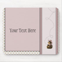 Pretty Brown Bear Tan Plaid Mousepad mousepads