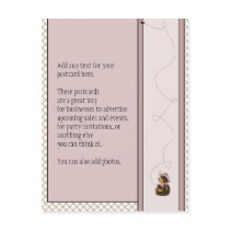 Pretty Brown Bear Tan Plaid Postcard postcards