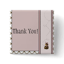 Pretty Brown Bear Toffee Plaid Customizable Button buttons