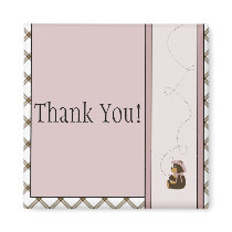 Pretty Brown Bear Toffee Plaid Customizable Magnet magnets
