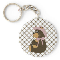 Pretty Brown Bear Toffee Plaid Keychain keychains
