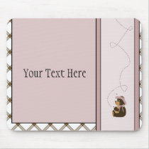 Pretty Brown Bear Toffee Plaid Mousepad mousepads